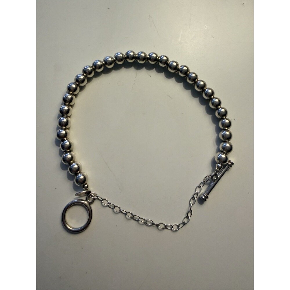 Vintage Silpada B0059 Sterling Silver Beaded Ball Toggle Bracelet 925 17g